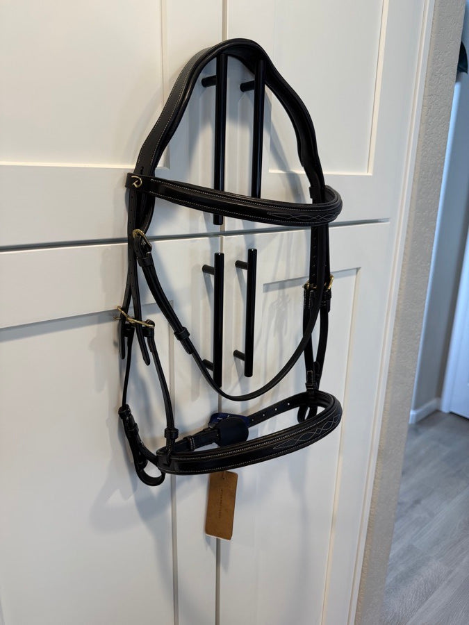 DY'ON NEW Black Dy’on DC Hunter Cavesson Noseband Bridle (2)