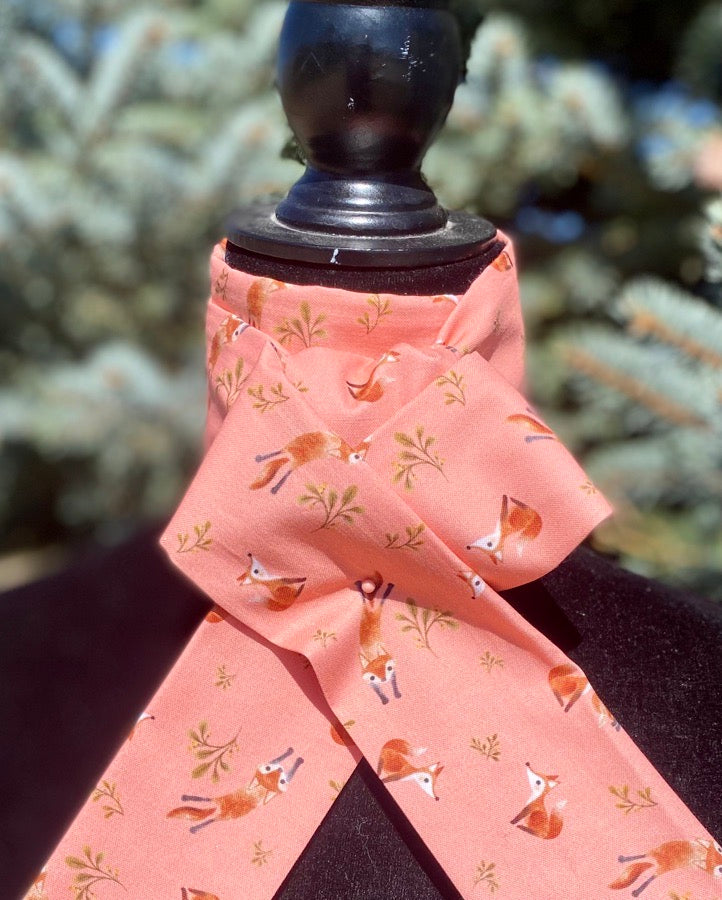 Equestrian Stock Tie Foxy Foxhunting Dressage 4 Fold