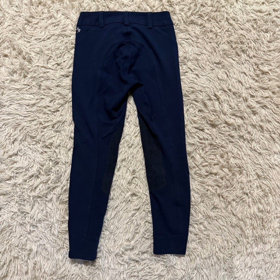 Women’s Size 26 Navy Free Rein Knee Patch Horseback Riding Breeches. Good Cond.