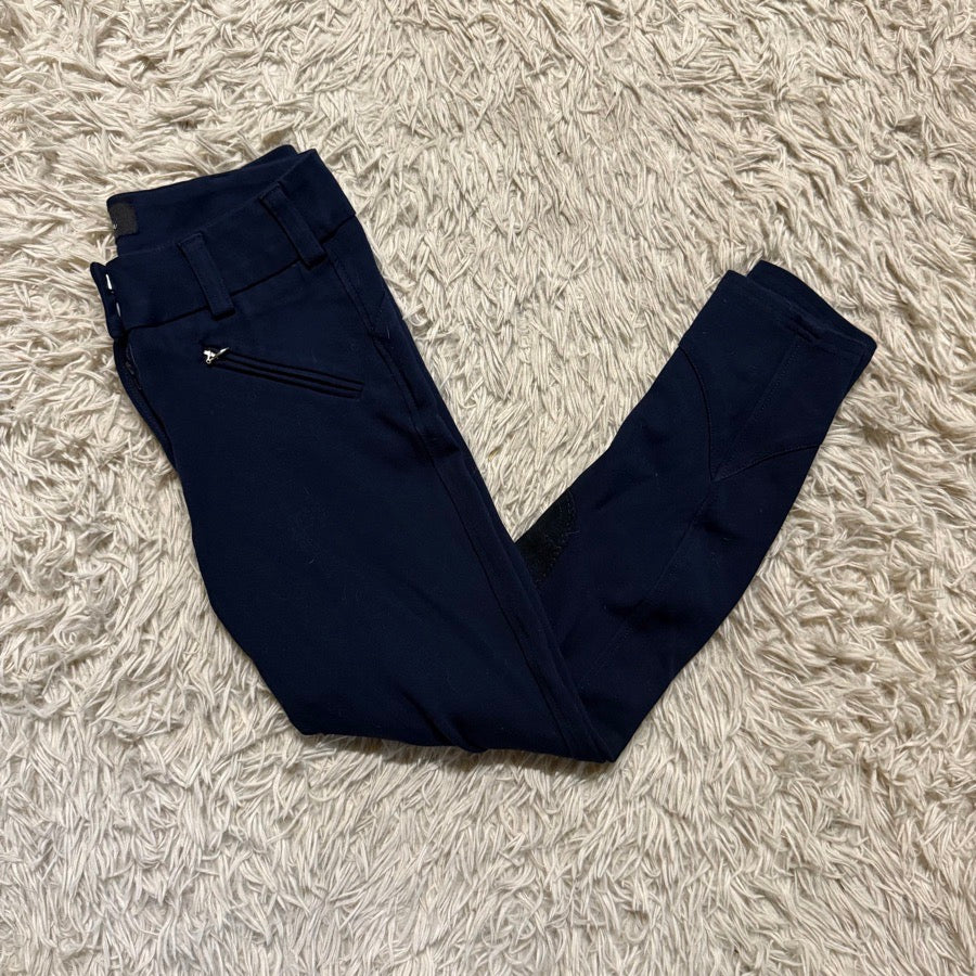 Women’s Size 26 Navy Free Rein Knee Patch Horseback Riding Breeches. Good Cond.