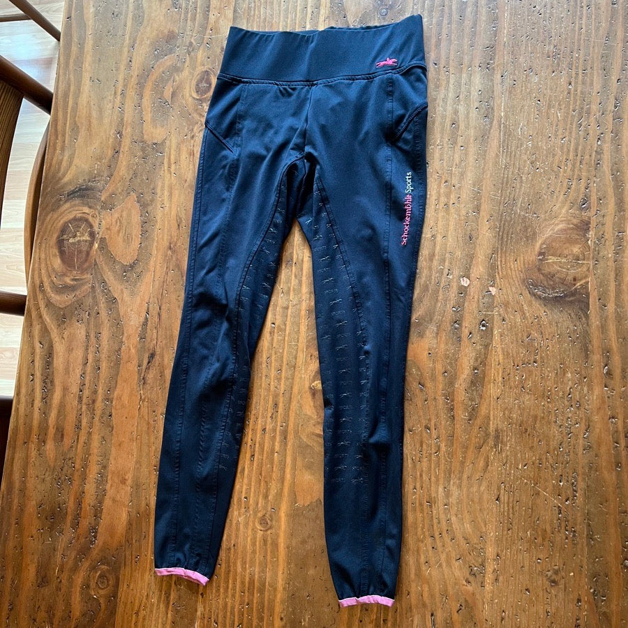 Schockemohle Sports Navy Riding Tights Breeches Women’s 22R IT38R Full Seat Grip