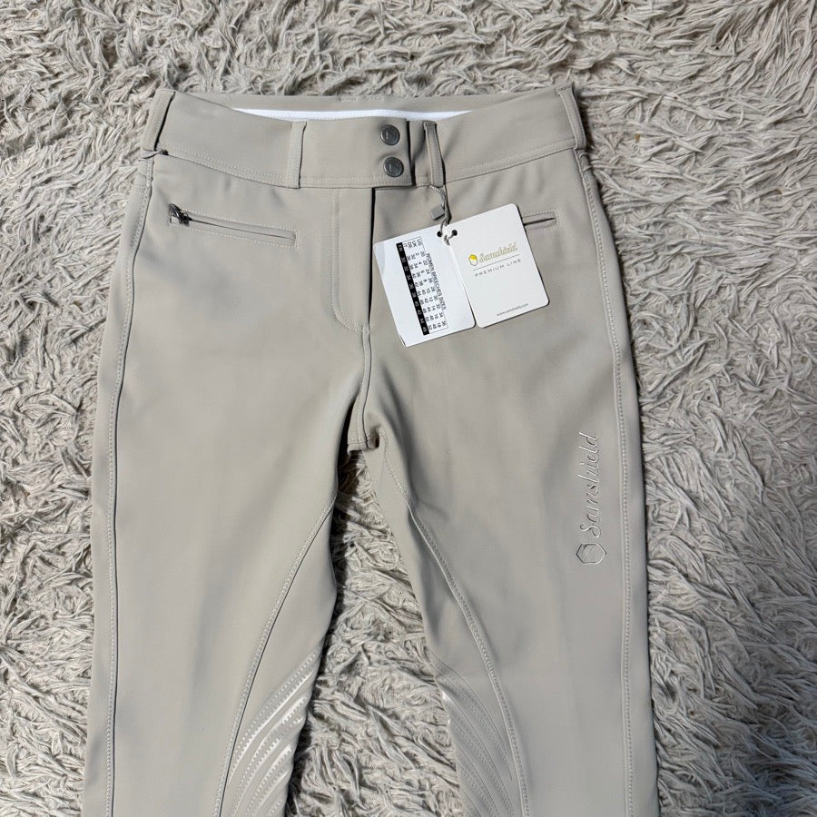 New Women’s Size 24R Tan Samshield Clotilde Knee Patch Horseback Riding Breeches