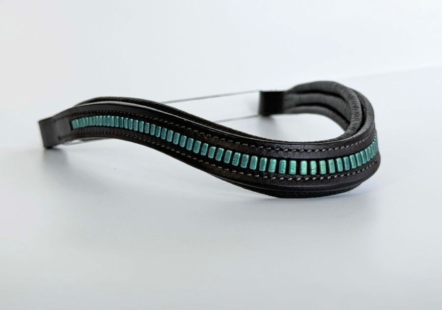 Metallic Teal Beaded Browband