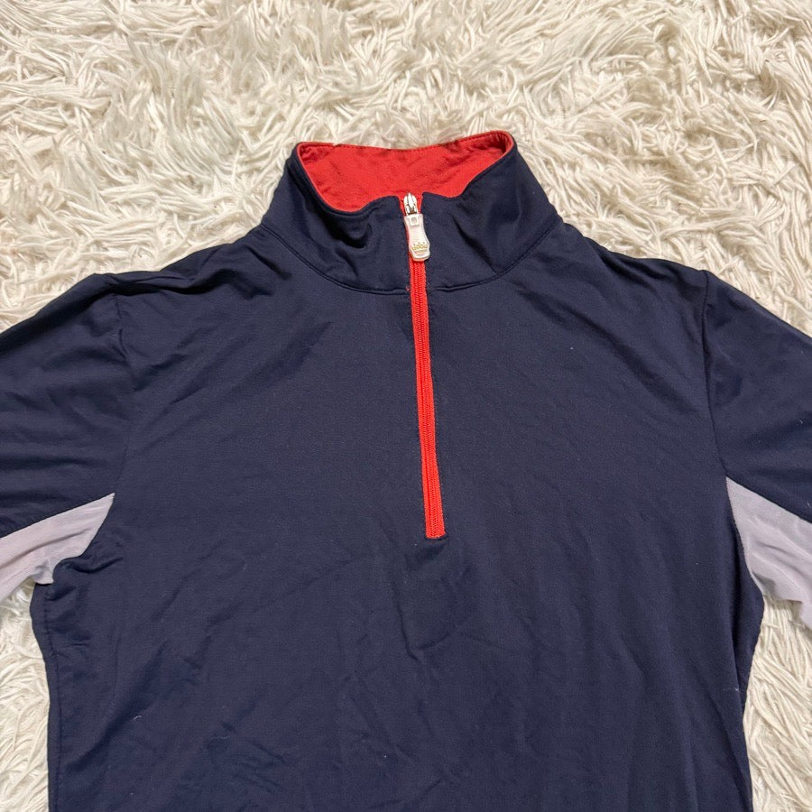 KASTEL DENMARK Girl’s Large Navy Kastel Long Sleeve Horseback Riding Sunshirt. Good Condition. (2)