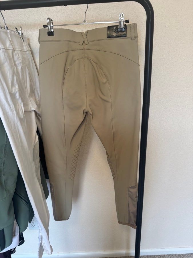 Size 28: Tan Asmar Equestrian Knee Patch Breech