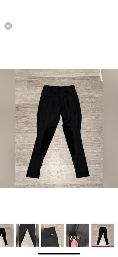 Kerrits black riding tights, suede knee patches
