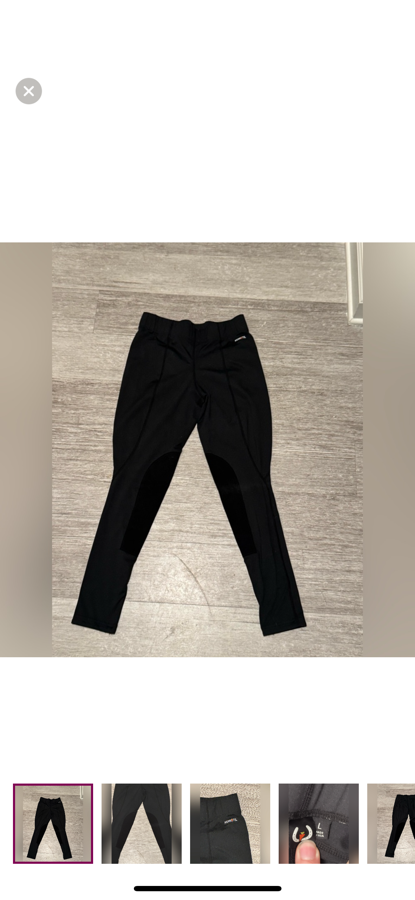 Kerrits black riding tights, suede knee patches
