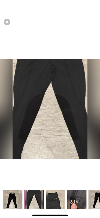 Kerrits black riding tights, suede knee patches