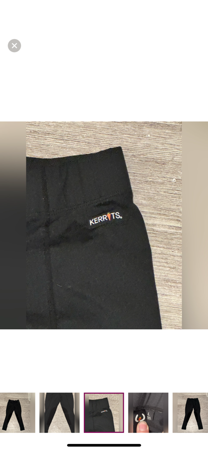 Kerrits black riding tights, suede knee patches