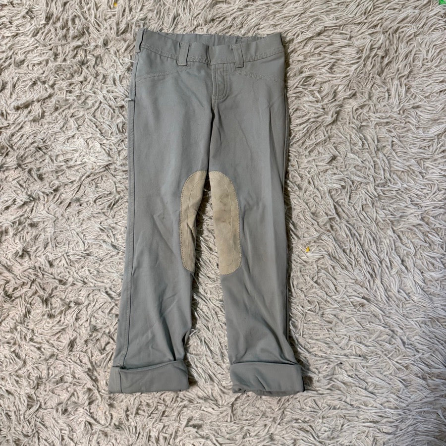Girl’s XS Grey Irideon Knee Patch Horseback Riding Jodphur Breeches