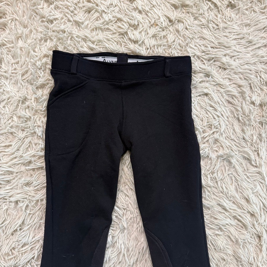 Child’s Black Alympic Equestrian Knee Patch Horseback Riding Jodhpurs. Good Cond