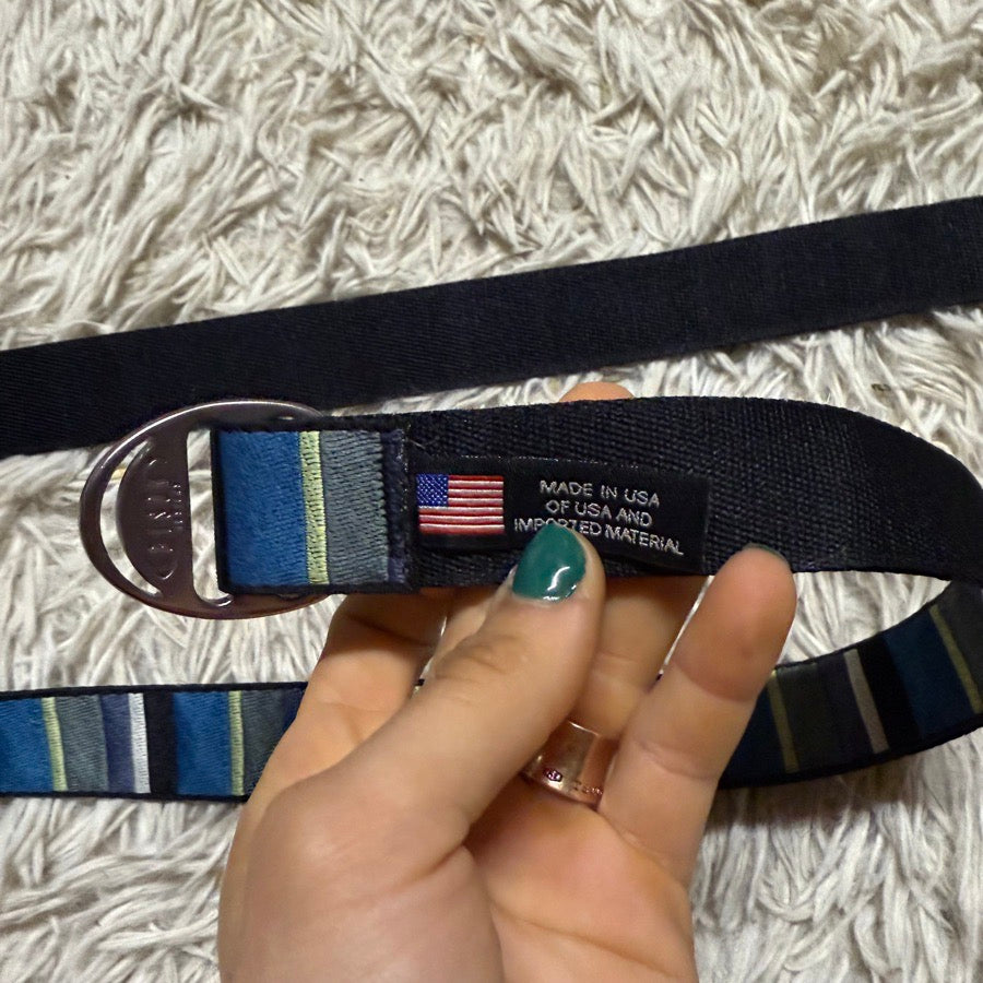 Women’s Blue Striped Kerrits Horseback Riding Adjustable Belt. Good Condition.