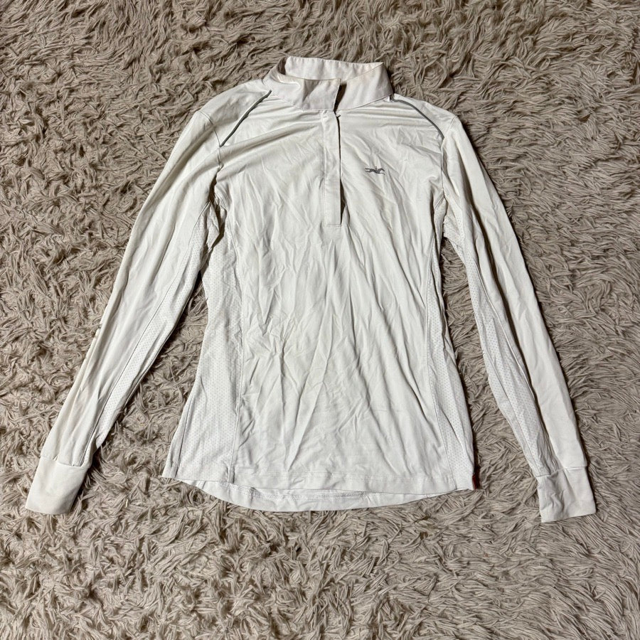 SCHOCKEMOHLE Women’s Small White Schockemohle Long Sleeve Horseback Riding Show Shirt