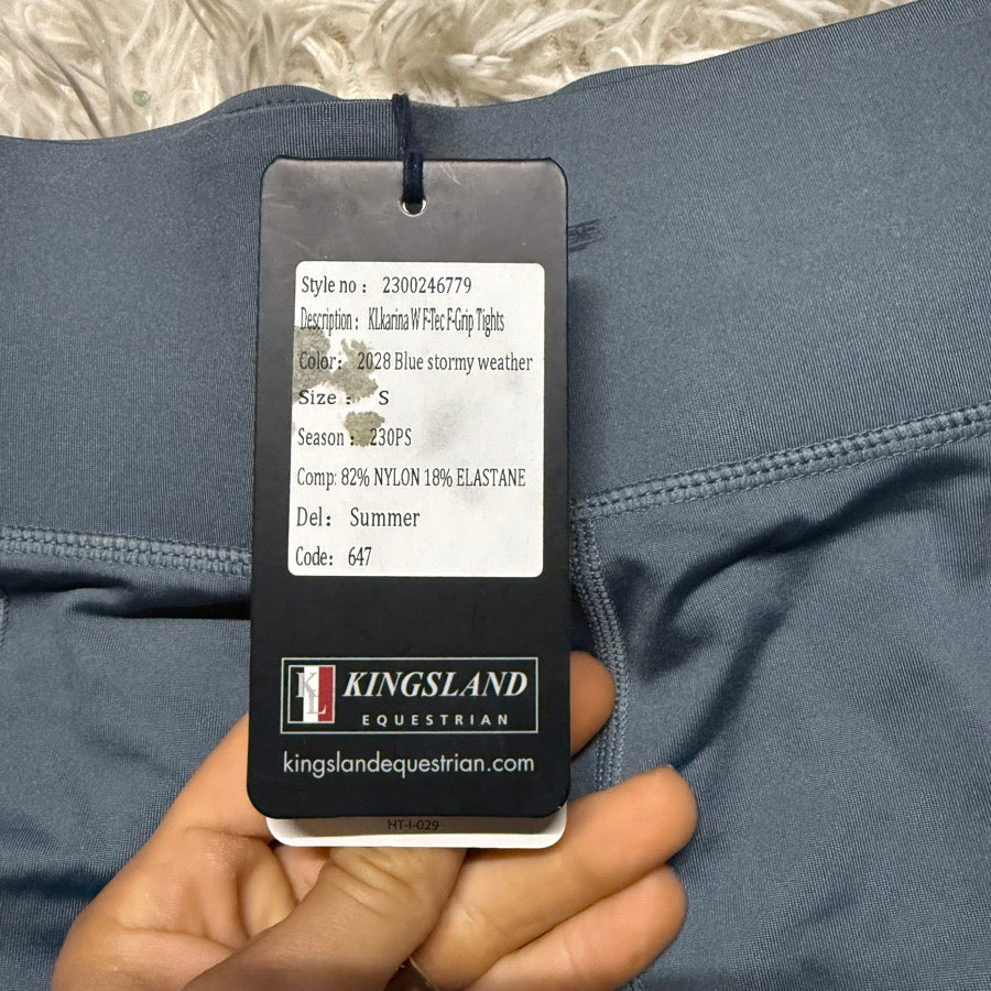 New Women’s Small Blue Kingsland Full Seat Horseback Riding Tights Breeches
