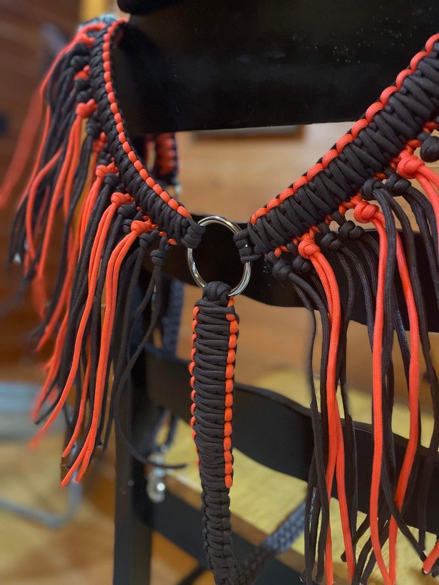 Horse fringe colorful Paracord breast collar