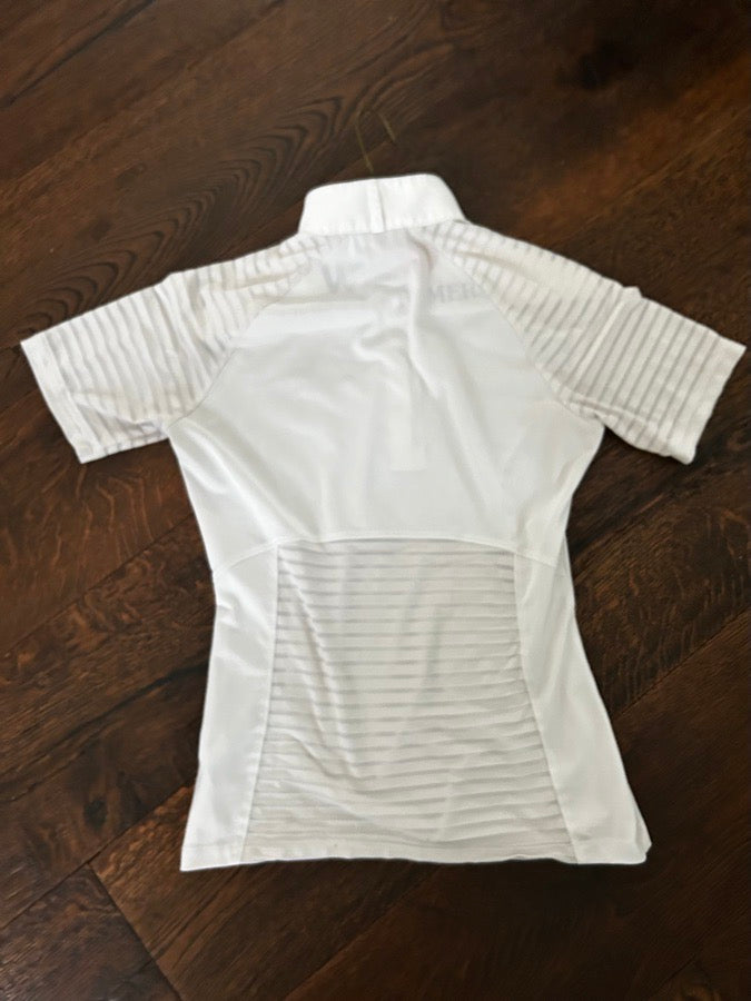 White Ariat mesh show shirt