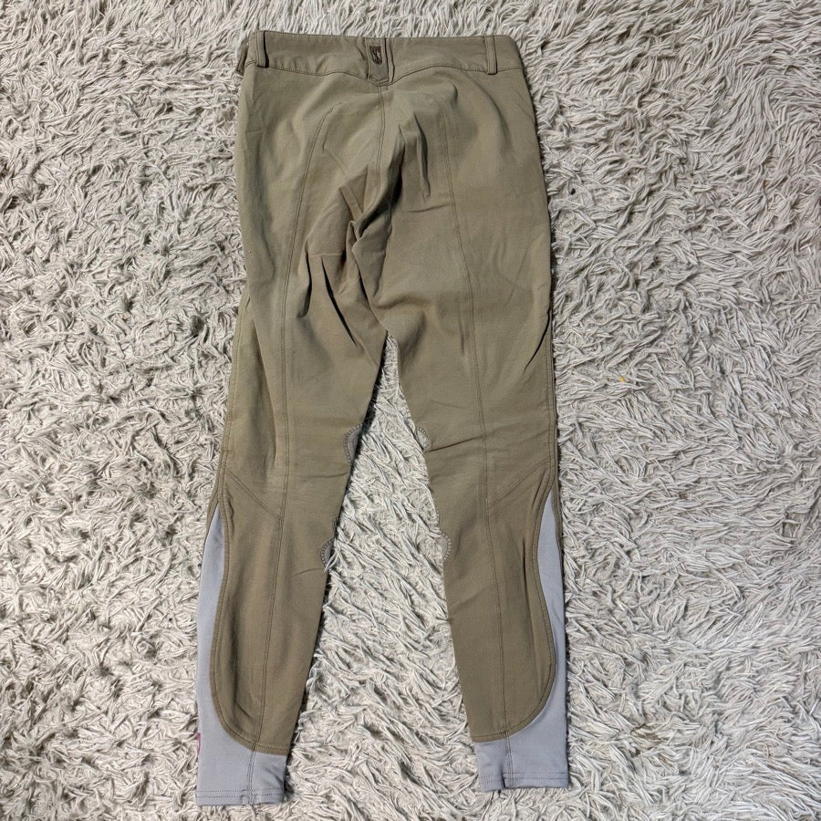 Women’s Size 24 Tan Tredstep Knee Patch Horseback Riding Breeches. Good Cond.