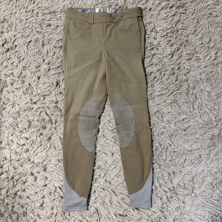 Women’s Size 24 Tan Tredstep Knee Patch Horseback Riding Breeches. Good Cond.