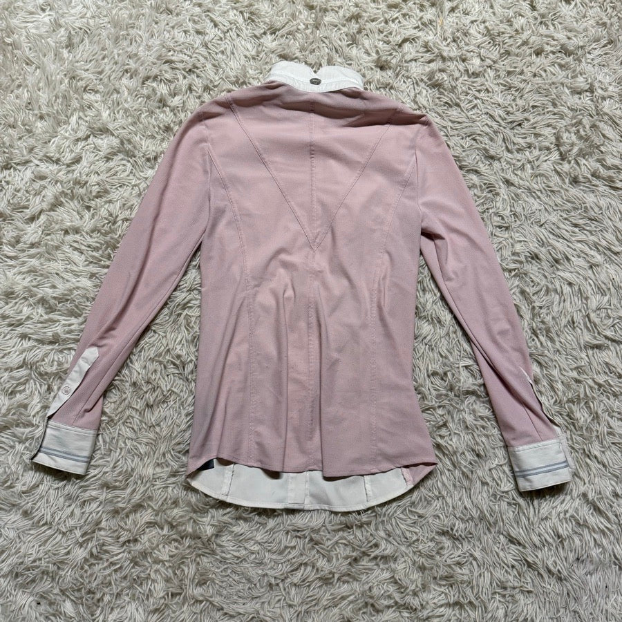 Women’s XS Pink Noel Asmar Long Sleeve Horseback Riding Show Shirt. Good Cond.