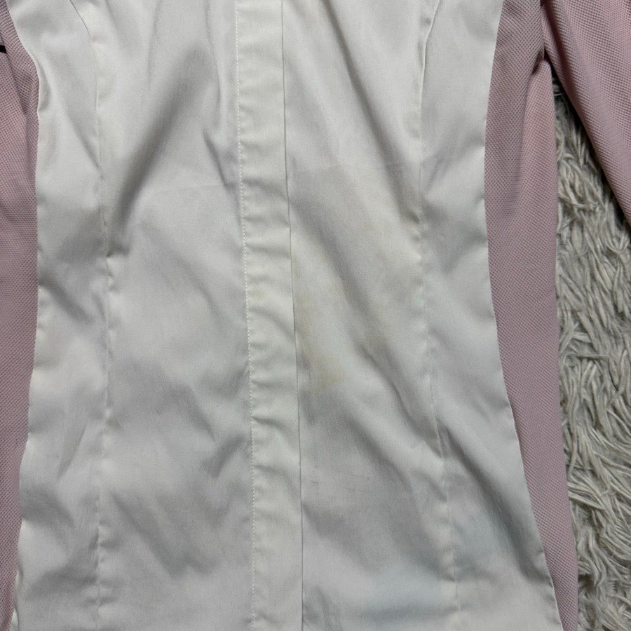 Women’s XS Pink Noel Asmar Long Sleeve Horseback Riding Show Shirt. Good Cond.