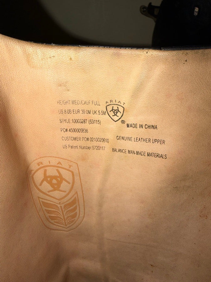 ARIAT Size 8.5 women’s medium tall full calf tall boots (8)