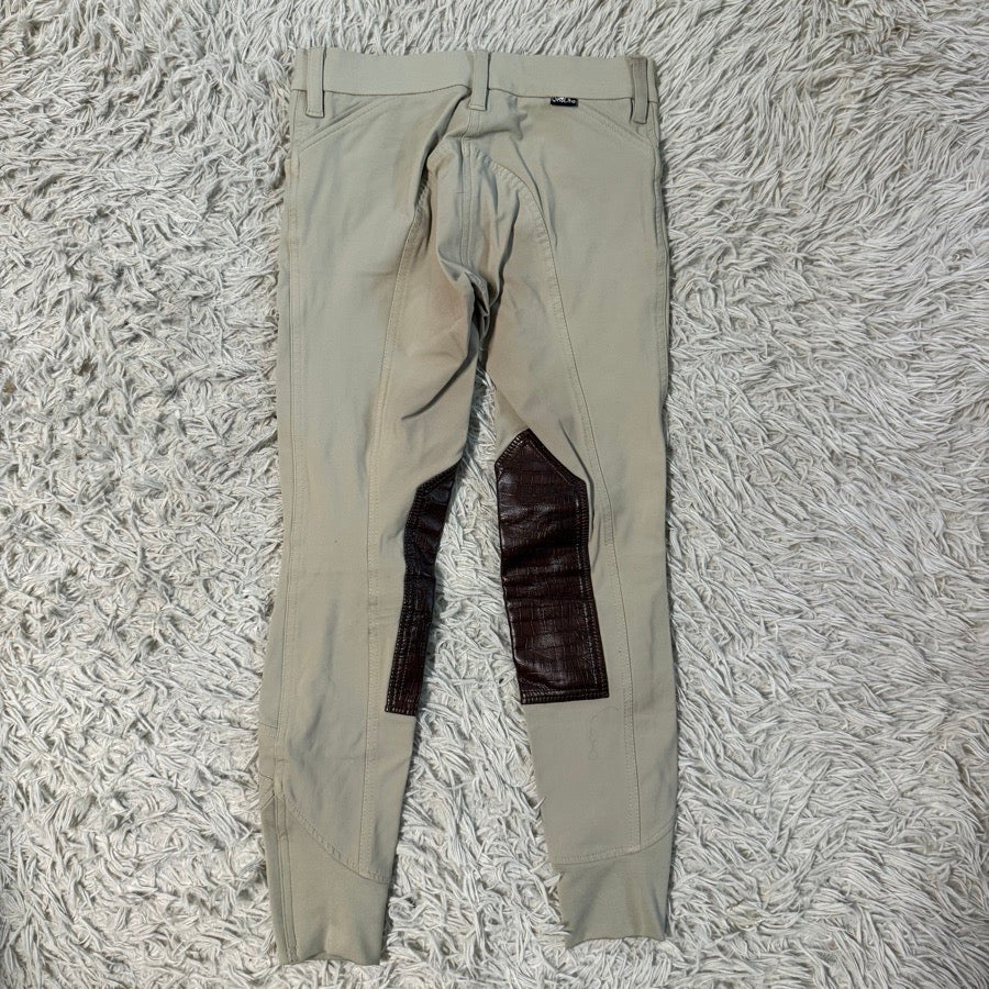 Women’s Size 26 Tan Ghodho Knee Patch Horseback Riding Breeches. Good Condition.