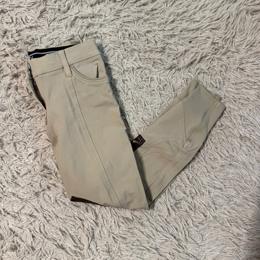 Women’s Size 26 Tan Ghodho Knee Patch Horseback Riding Breeches. Good Condition.