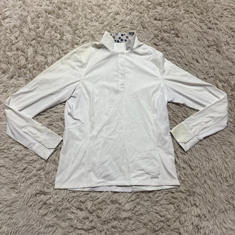 KERRITS Women’s Large White Kerrits Long Sleeve Horseback Riding Show Shirt