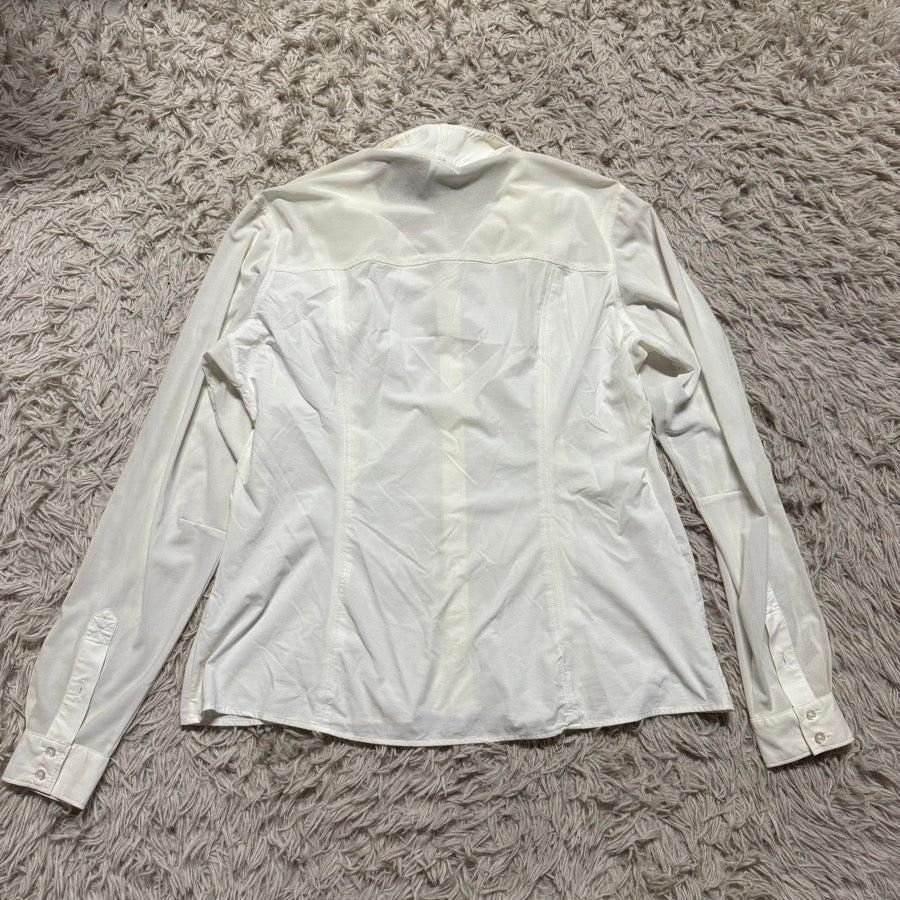 FITS Women’s XL White Fits Long Sleeve Horseback Riding Button Down Shirt. Good Cond. (4)