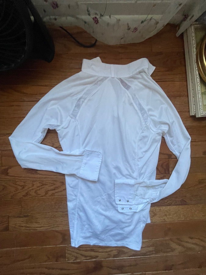 Ariat Pro White Long Sleeve Show Shirt, Size Small