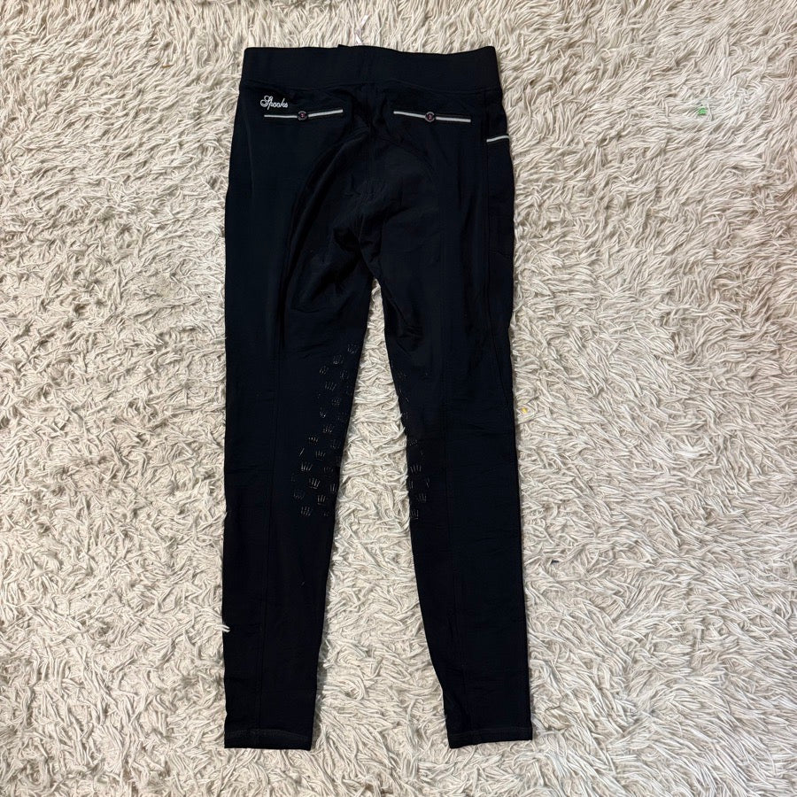New Women’s XL Black Spooks Knee Patch Horseback Riding Tights Breeches