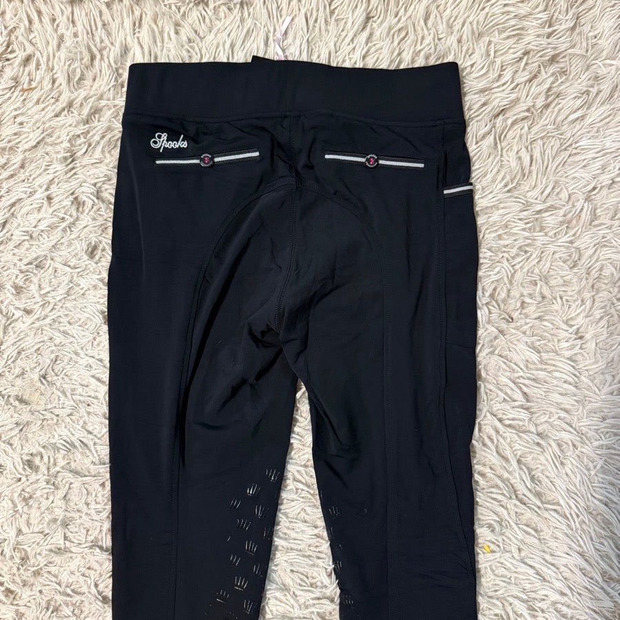 New Women’s XL Black Spooks Knee Patch Horseback Riding Tights Breeches