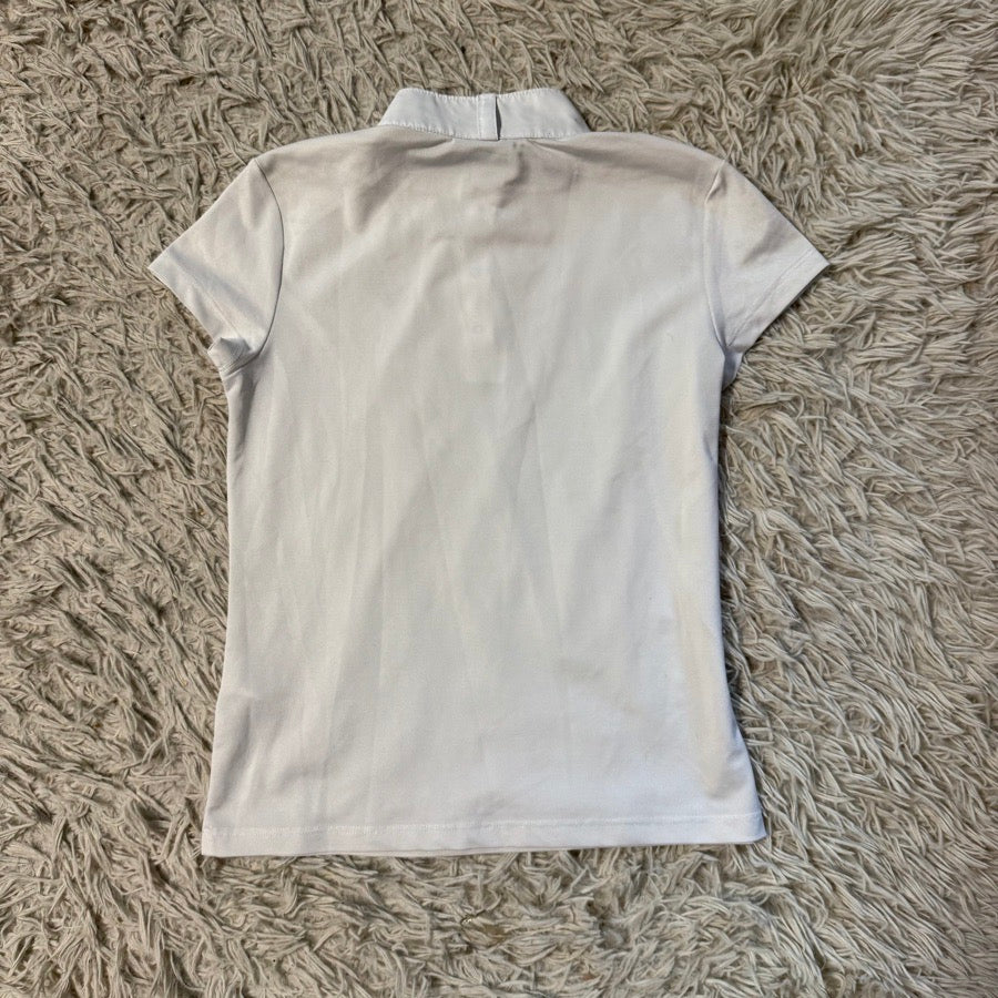 ARIAT Girl’s Large White Ariat Short Sleeve Horseback Riding Show Shirt. Good Cond. (3)