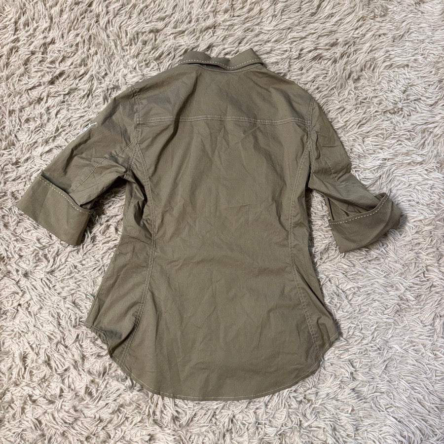 GOODE RIDER New Women’s Small Khaki Goode Rider Horseback Riding Button Down Shirt (4)