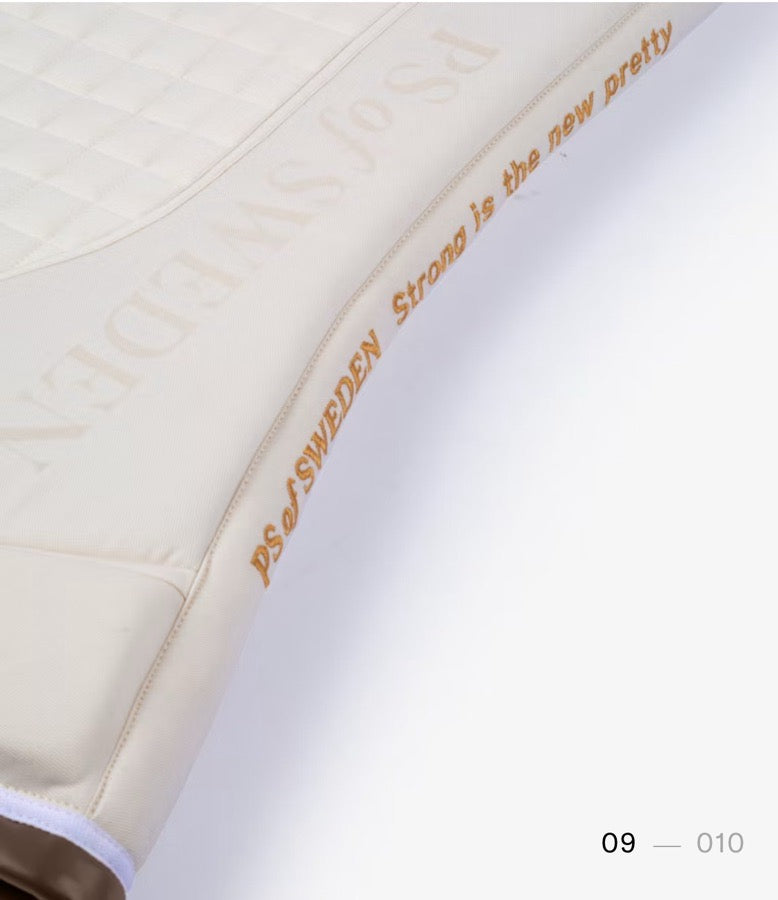 NWT PS of Sweden Off White Saddle Pad Jump Elite Edge. Size Full