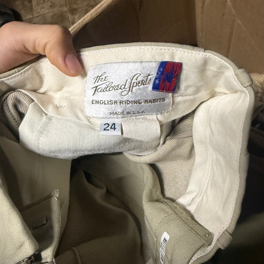 Women’s Size 24 Tan Tailored Sportsman Knee Patch Horseback Riding Breeches