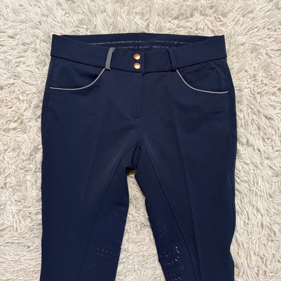 Women’s Size 30 Navy Unbranded Knee Patch Horseback Riding Breeches. Good Cond.