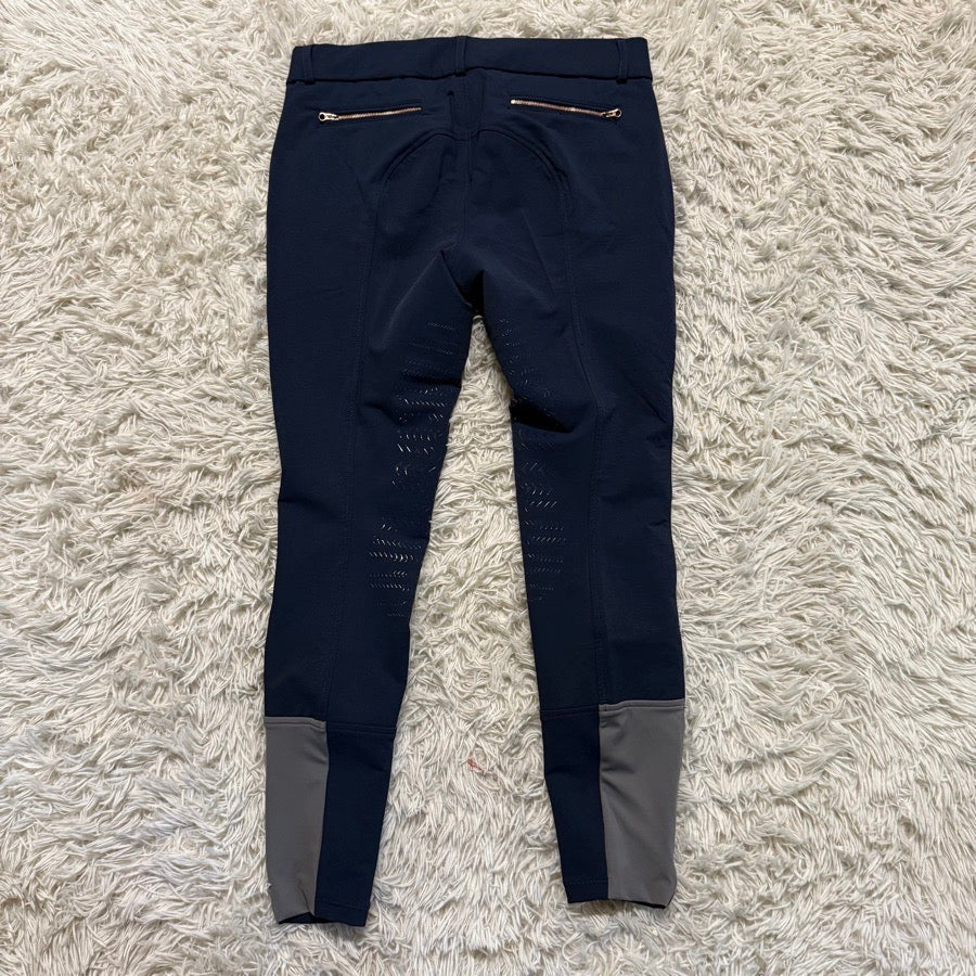 Women’s Size 30 Navy Unbranded Knee Patch Horseback Riding Breeches. Good Cond.
