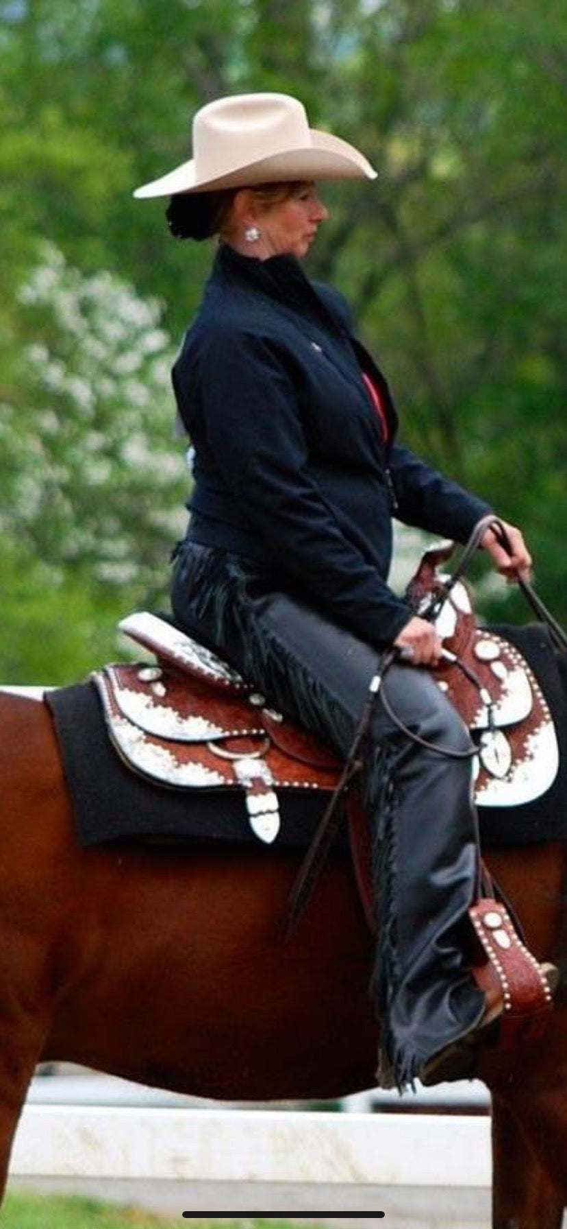 Western show saddle