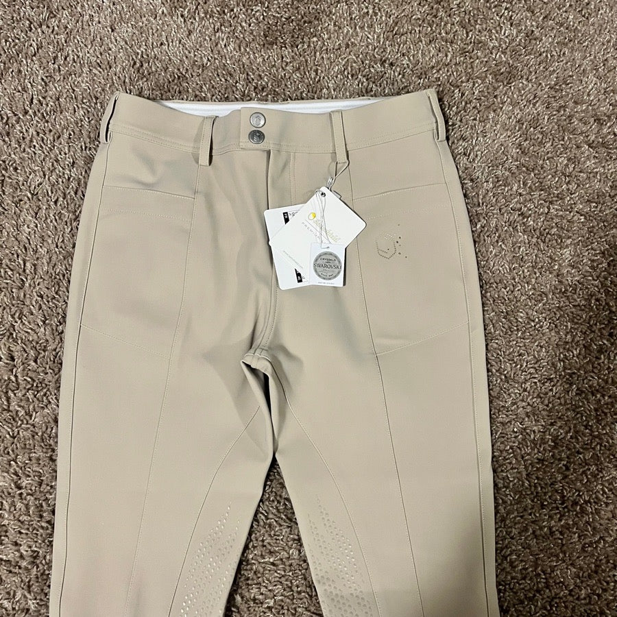 New Women Size 20 Tan Samshield Charlotte Knee Patch Horseback Riding Breeches