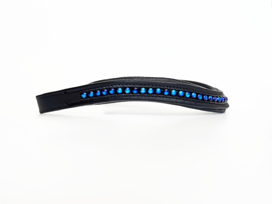 OTHER Iridescent Blue Beaded Browband (3)
