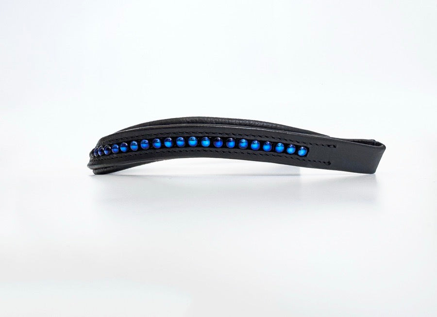 OTHER Iridescent Blue Beaded Browband (4)