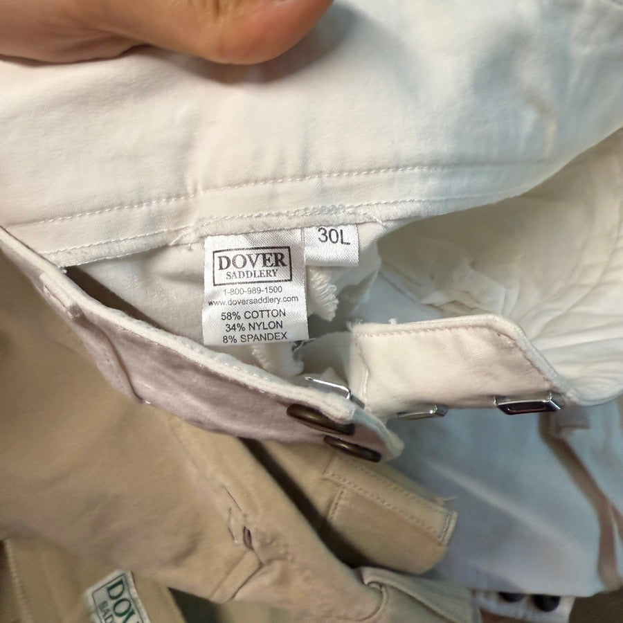 Women’s Size 30L White Dover Full Seat Horseback Riding Breeches