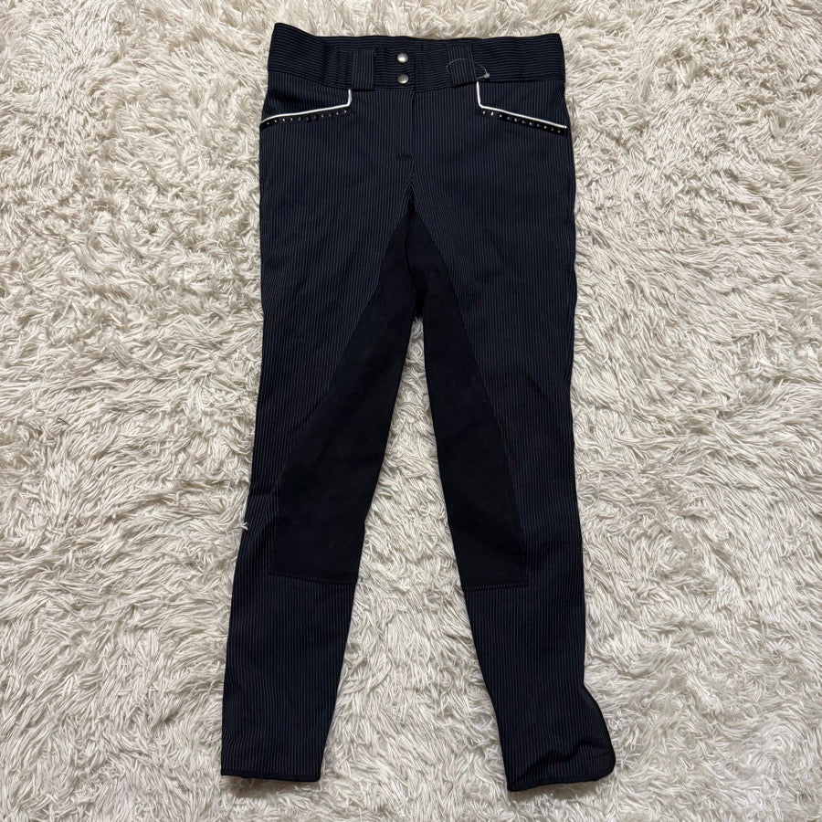 Women’s Size 28L Black Schoeller  Full Seat Horseback Riding Breeches. Good Cond