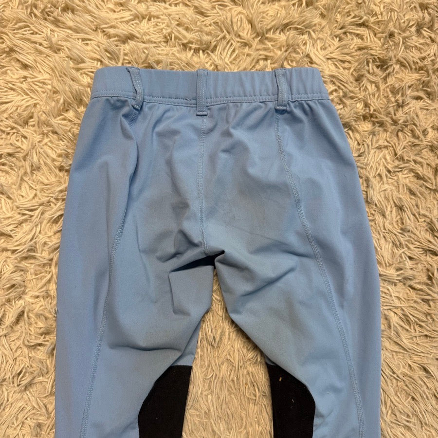 Girl’s Medium Blue Irideon Knee Patch Horseback Riding Tights Breeches. Good Con