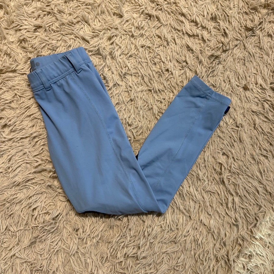Girl’s Medium Blue Irideon Knee Patch Horseback Riding Tights Breeches. Good Con