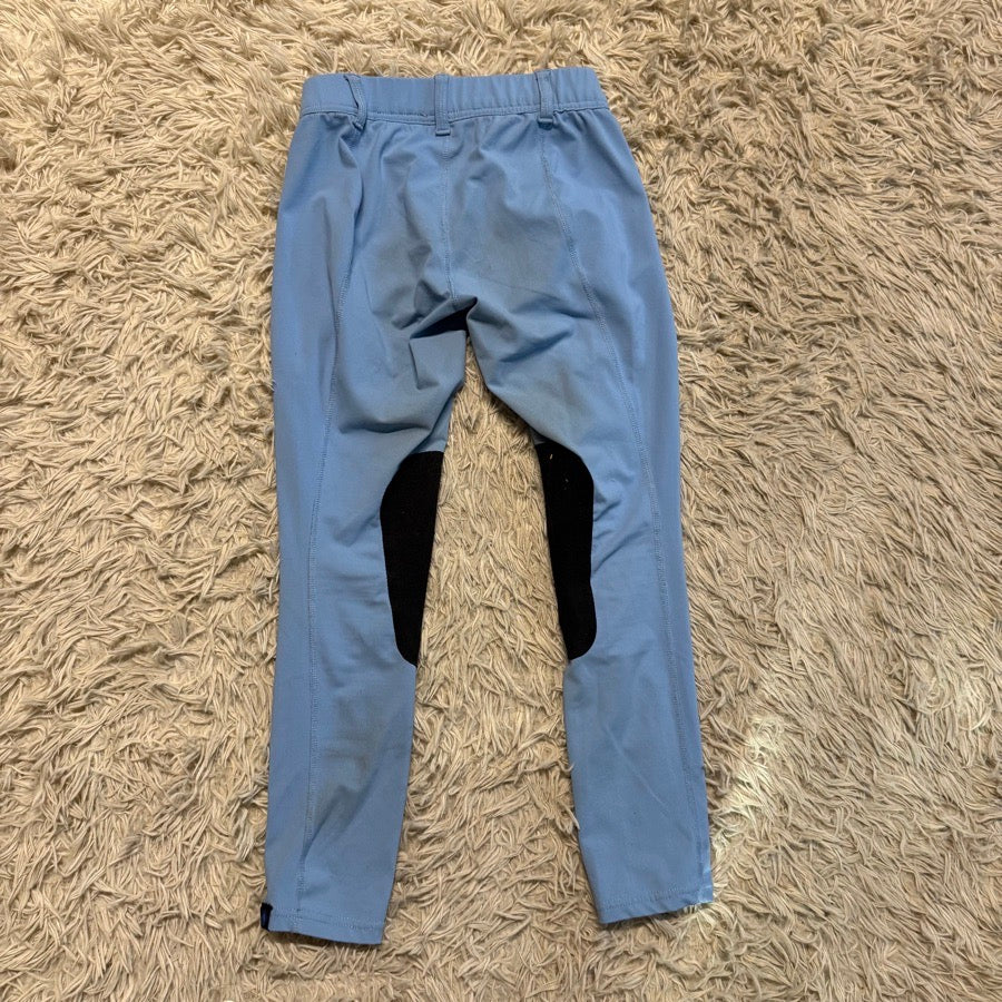 Girl’s Medium Blue Irideon Knee Patch Horseback Riding Tights Breeches. Good Con