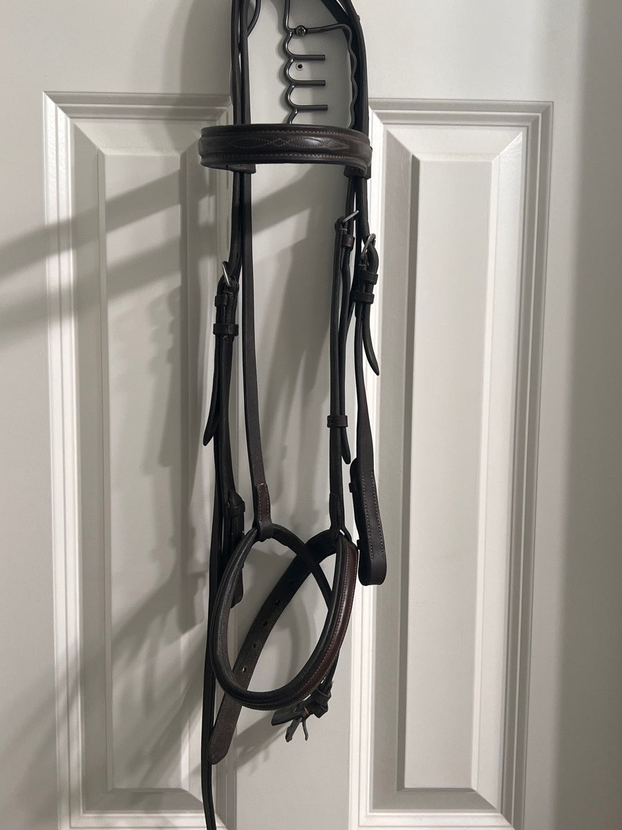 Fancy Stitched Collegaite Bridle in Dark Brown