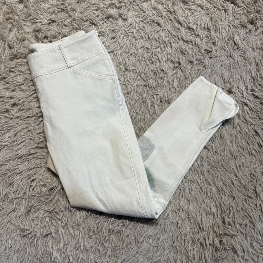 Women’s Size 28 White Tailored Sportsman Knee Patch Horseback Riding Breeches