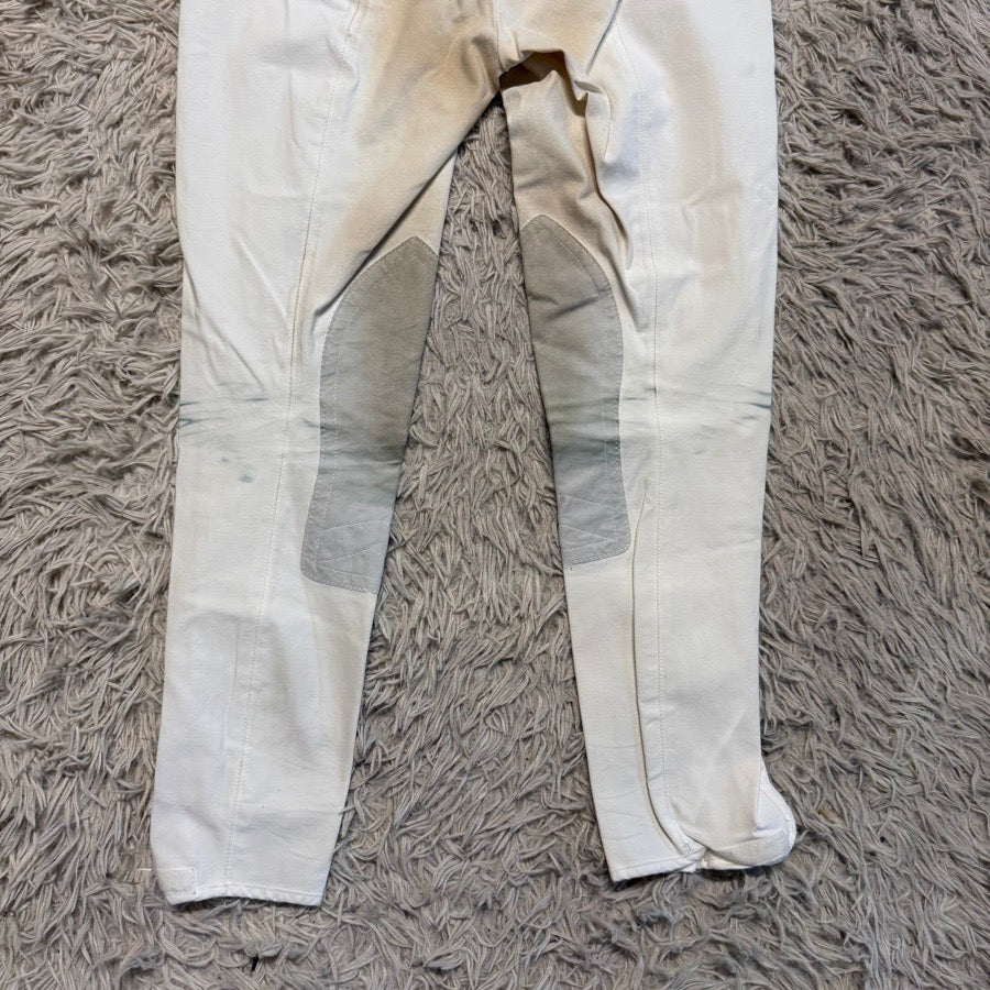 Women’s Size 28 White Tailored Sportsman Knee Patch Horseback Riding Breeches